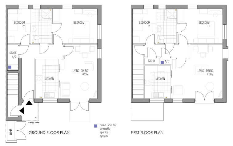 Floor plan - 2 bedroom flat for over 55's